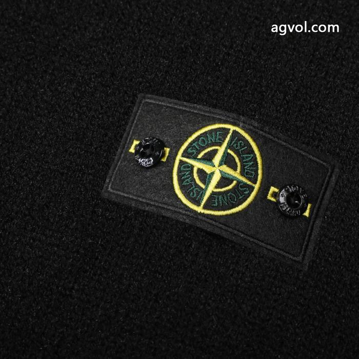 Stone Islandストーンアイランド定番ベーシックスリーブアームバッジロゴスタンドカラーニットコート_0_2