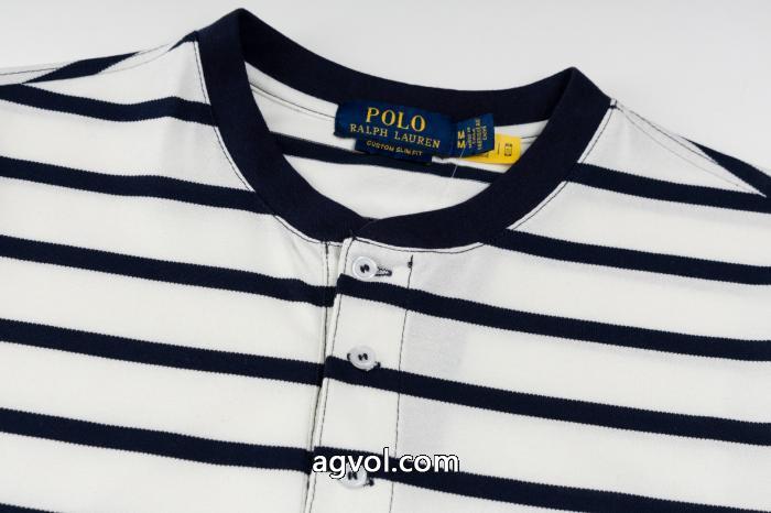 Ralph Lauren 4色スタンドカラー胸開き半袖Tシャツ_0_2
