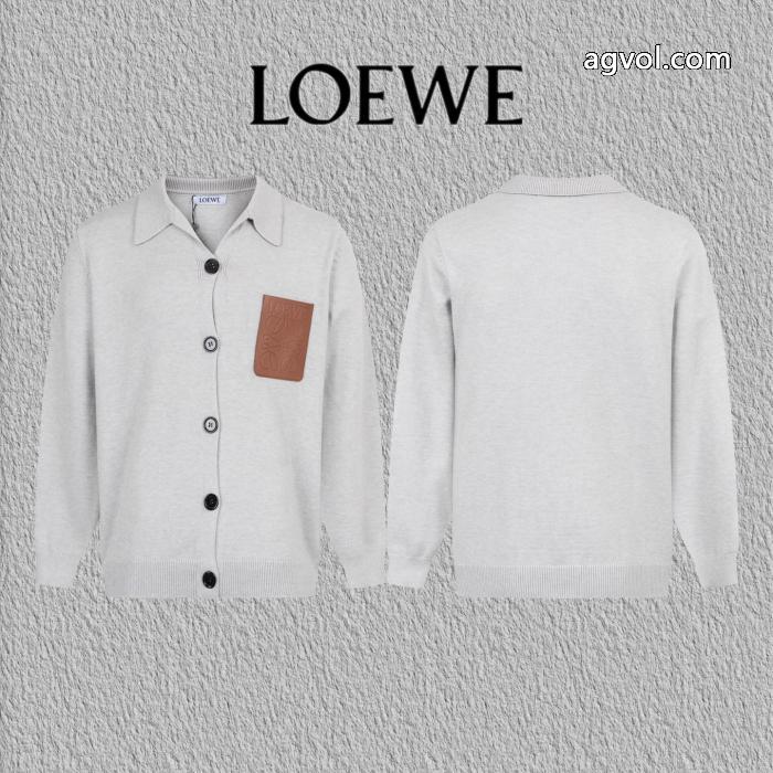 loeweファータートルネックニットカーディガンコートクルーネックセーター_0_0
