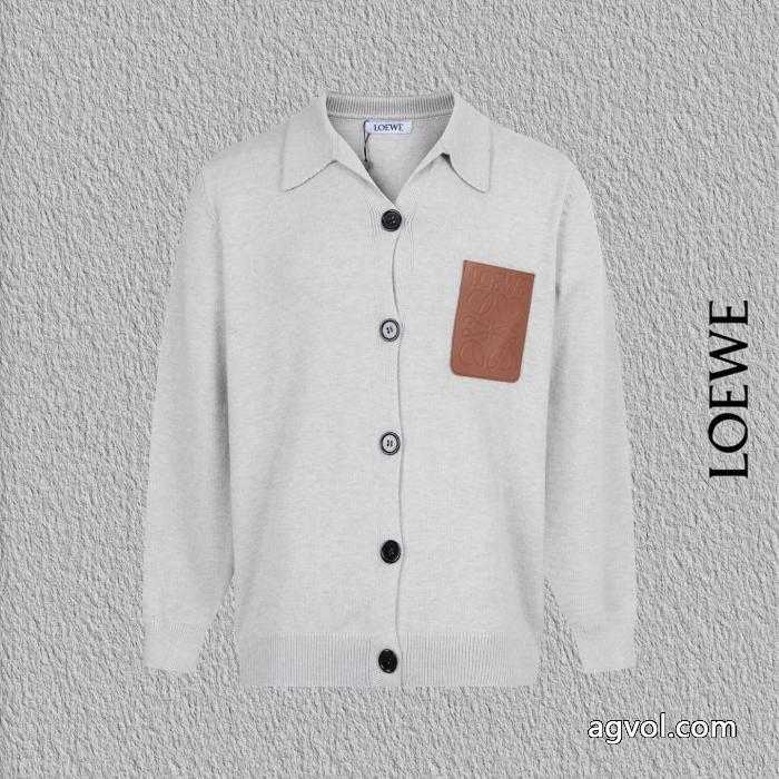 loeweファータートルネックニットカーディガンコートクルーネックセーター_0_2