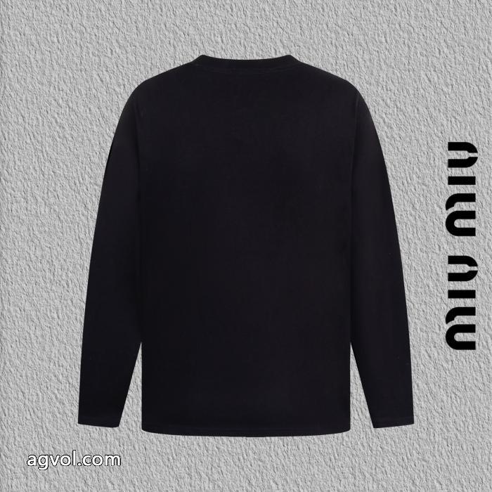 miumiu焼花アルファベット刺繍長袖Tシャツ_0_6