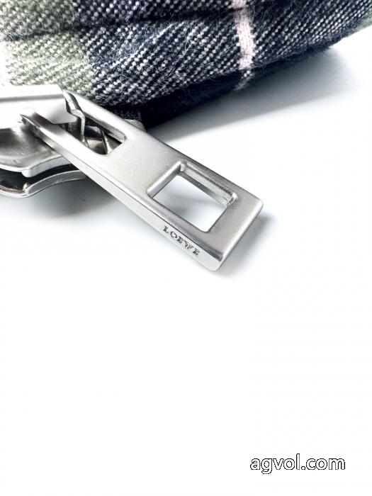 Loeweフランネルチェック柄レザージップコート_0_3