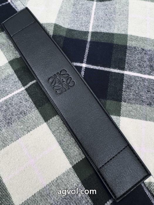 Loeweフランネルチェック柄レザージップコート_0_4