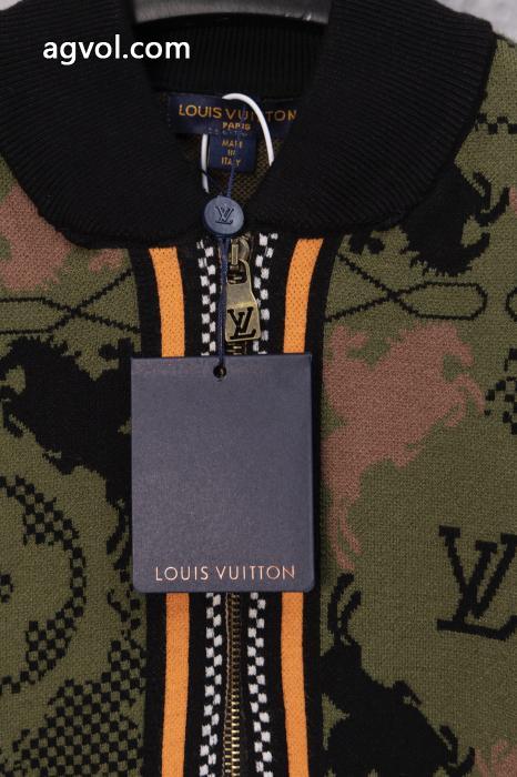 Louis Vuittonルイヴィトンジャカード迷彩毛織ジャケットニットコート_0_0