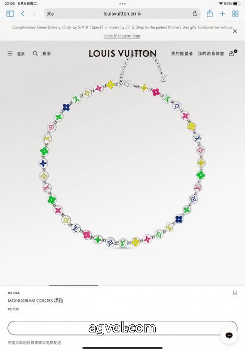 LVルイヴィトンの円形カラードロップビーズネックレスセット_0_3