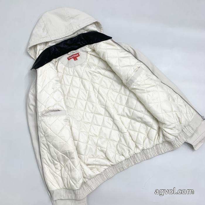 Supreme胸ロゴポケットデザインファスナー取り外し可能フード開閉水洗ジャケット_0_4