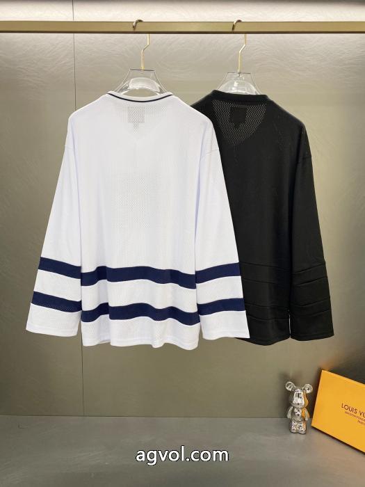 Supreme連名モデル胸にロゴを刺繍したゆったり目のアメリカンアイスホッケーシャツのユニホームは男女同型_0_3