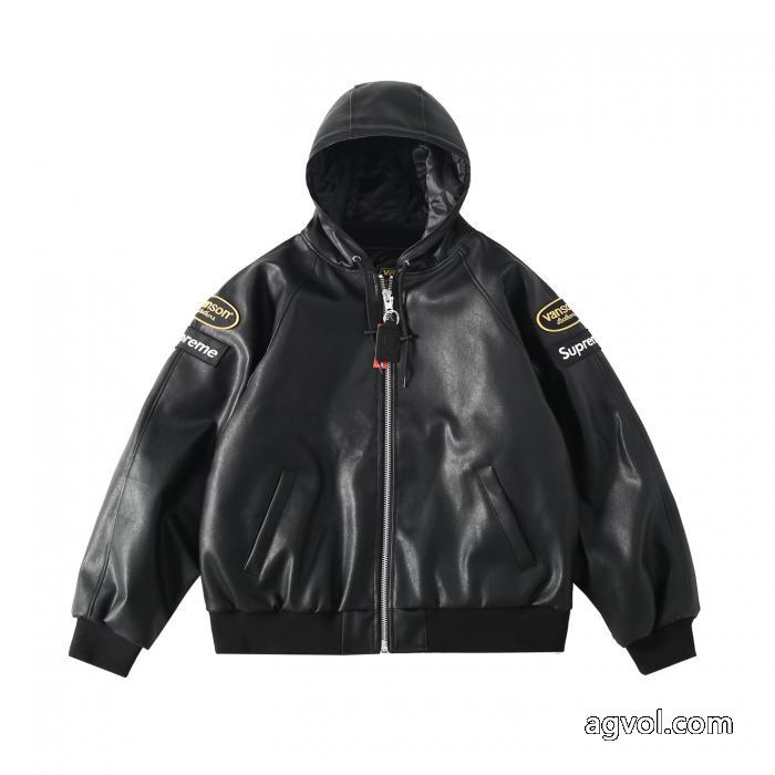Supreme連名ロゴ刺繍布ファスナー連帽ジャケットTravis Scott同モデル_0_0