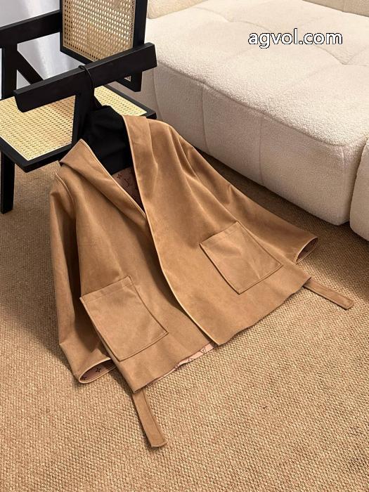 Louis Vuittonフルプリント老花クローバーアルファベットプリント両面キャップコートにベルト_0_1