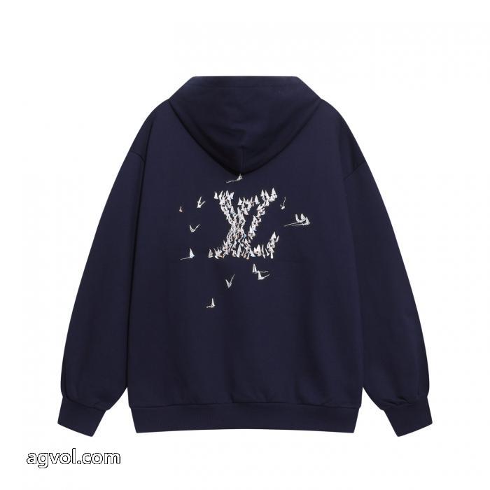 LOUIS VUITTON新作刺繍帆船アルファベットカップルカジュアルフード付きパーカー_0_1