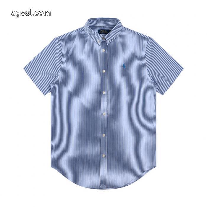 Ralph Laurenポニー刺繍バックル開襟定番カジュアル半袖シャツ_0_2