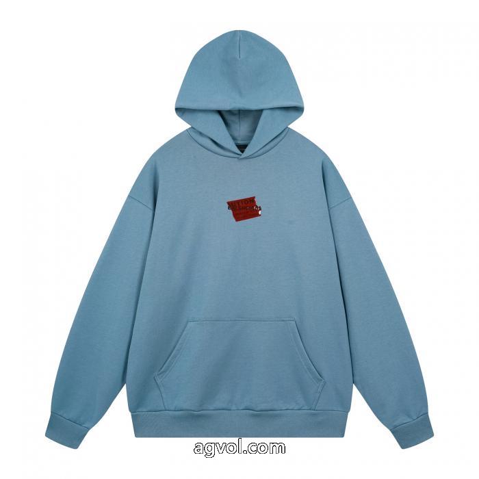 balenciaga前後のアルファベットLOGO刺繍テープ圧着ゴム連帽パーカー_0_4