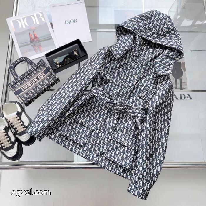 DIOR最新フルDジャカード連帽ミディアムコート_0_0