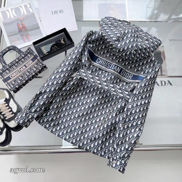 DIOR最新フルDジャカード連帽ミディアムコート_0_4