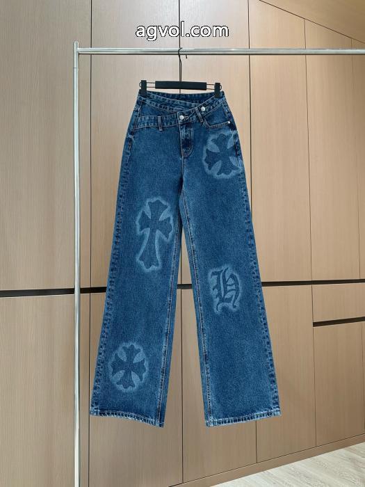 CHROME HEARTS2025新型斜め掛けプリントジーンズ_0_0
