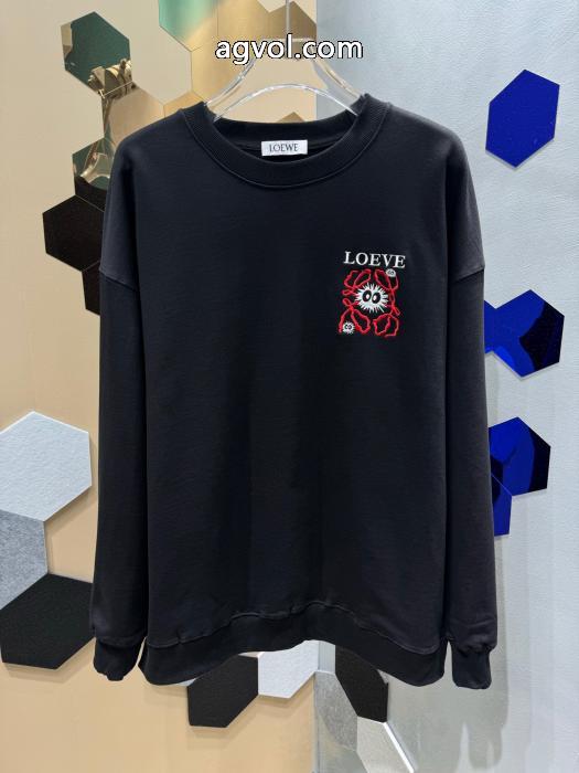 LOEWE高品質刺繍ラウンドネックパーカー_0_0