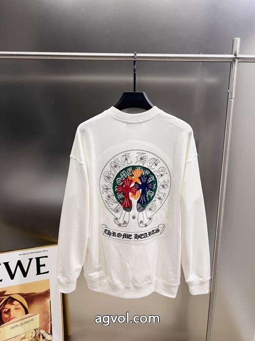 CHROME HEARTS2025秋冬新作クロス貼り刺繍ラウンドネック長袖パーカー_0_0