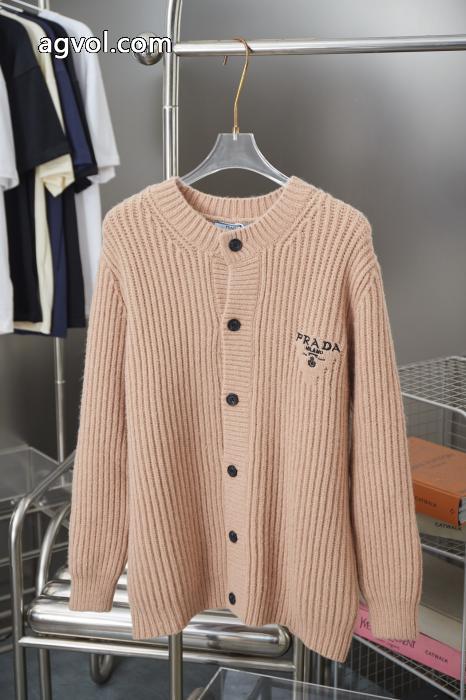 PRADA25ss春夏新作大人気刺繍ニットカーディガンコート_0_0