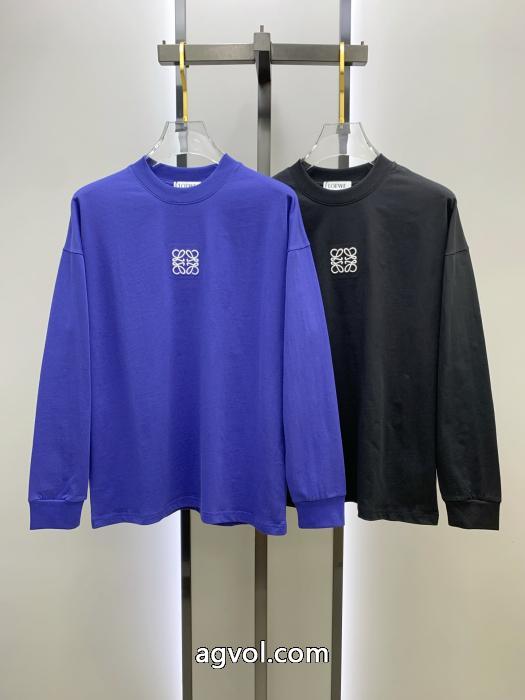 LOEWE25ss秋の新作トレードオーダーラウンドネック長袖タイツ長袖Tシャツ_0_1