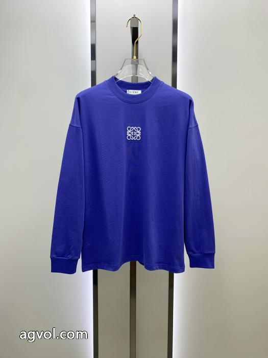 LOEWE25ss秋の新作トレードオーダーラウンドネック長袖タイツ長袖Tシャツ_0_3