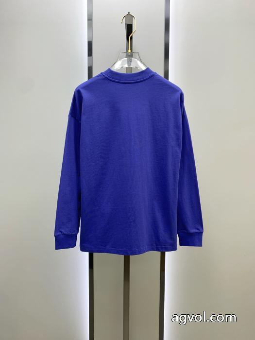 LOEWE25ss秋の新作トレードオーダーラウンドネック長袖タイツ長袖Tシャツ_0_4