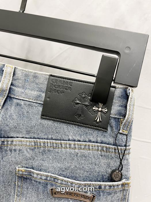 Chrome Hearts満印ロゴ柄ミッドウエストストレートジーンズ男女同型_0_2