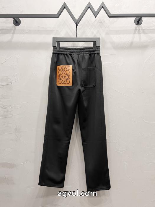 LOEWE2025秋冬新作ロゴアルファベット刺繍カジュアルパンツロング_0_1