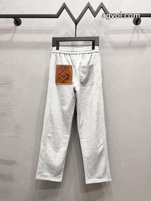 LOEWE2025秋冬新作ロゴアルファベット刺繍カジュアルパンツロング_0_4