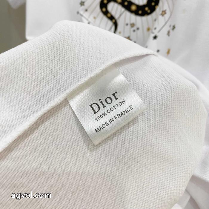 DIOR25SS高バージョン胸貼りプリントロゴラウンドネック半袖Tシャツ_0_0