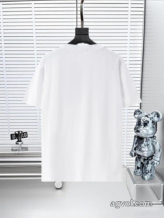 DIOR25SS高バージョン胸貼りプリントロゴラウンドネック半袖Tシャツ_0_1