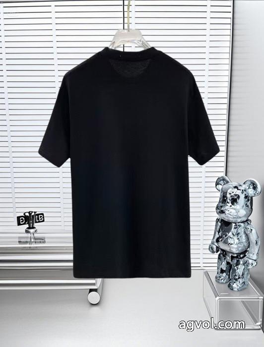 DIOR25SS高バージョン胸貼りプリントロゴラウンドネック半袖Tシャツ_0_2