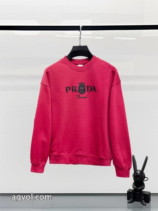 prada 2025 ss秋冬新作長袖丸首パーカー_0_3