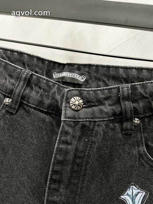 Chrome Hearts満印クロスカートゥーンシートストレートジーンズ男女同型_0_1