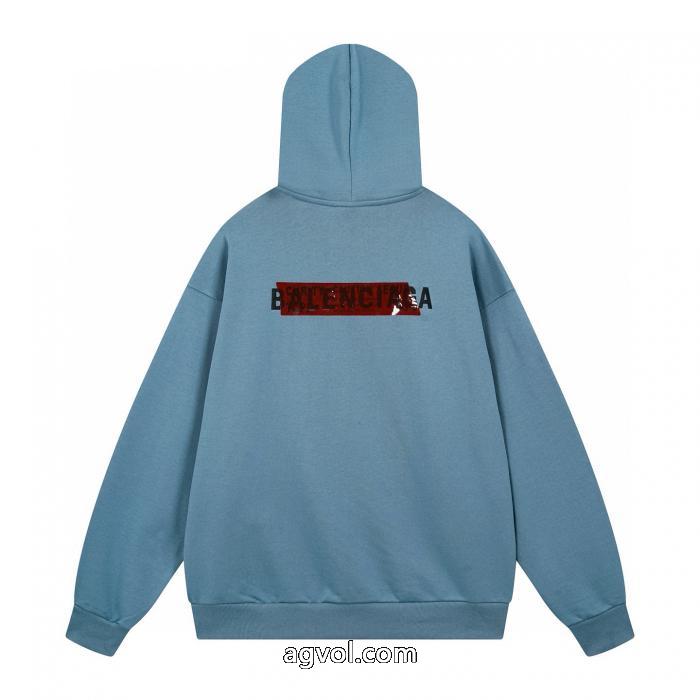 balenciaga2025秋冬新作前後アルファベットLOGO刺繍テープ粘着キャップパーカー_0_0