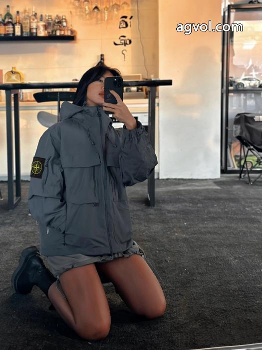 Stone Island 大きなポケットジョイントファスナーゆったりパンチコート_0_1