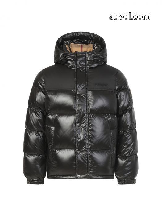Burberry衝突カラーテープアルファベットロゴ入りフードダウンジャケット_0_5