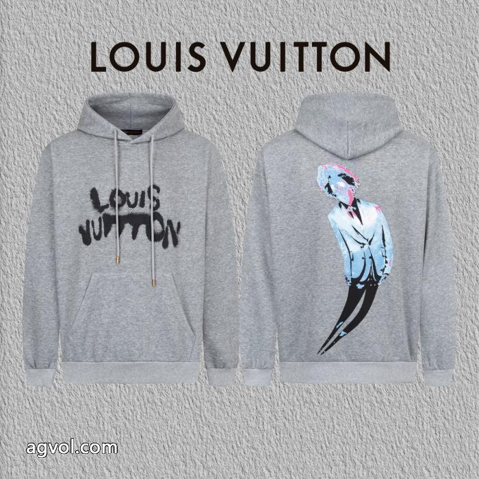 LOUIS VUITTONアルファベットカラーの人物用パーカー_1_1