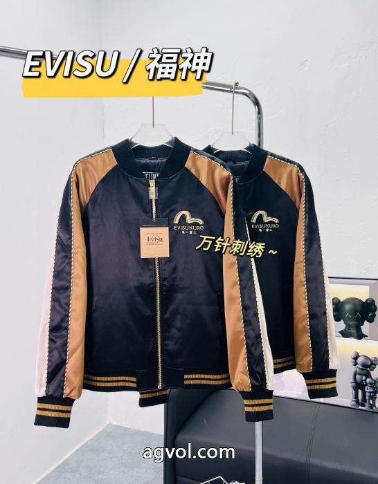 EVISU福神メンズ刺繍野球着ダウンコットンコート_0_1