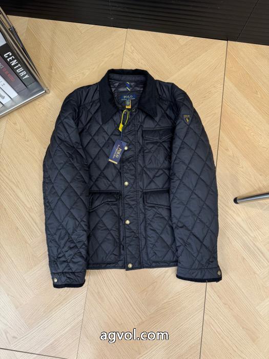 Ralph Lauren定番のオールドマネー風スタッズ菱格レトロコットンジャケット_0_1
