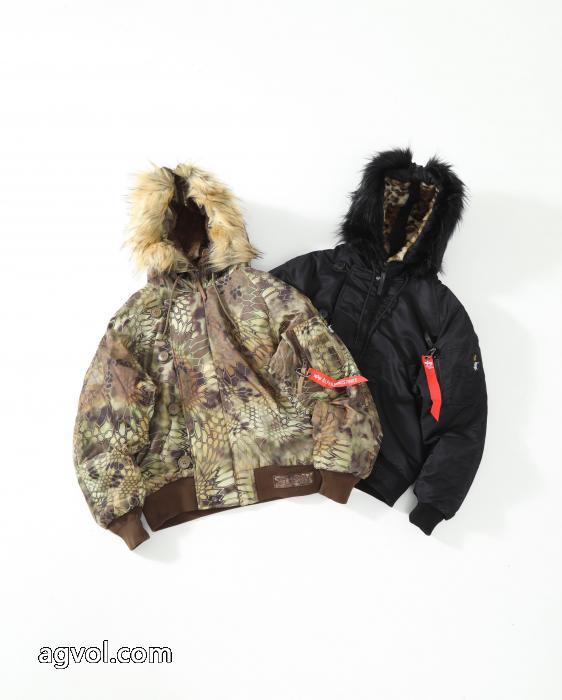 Stussy連名モデルFW 23ボア内張りウール襟ショート丈派克服コート男女同型_0_0