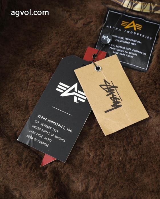 Stussy連名モデルFW 23ボア内張りウール襟ショート丈派克服コート男女同型_0_2