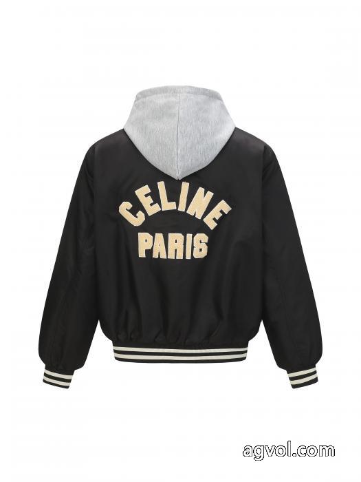 Celine23FWキャップ付き野球ジャケット綿入れの服_0_4