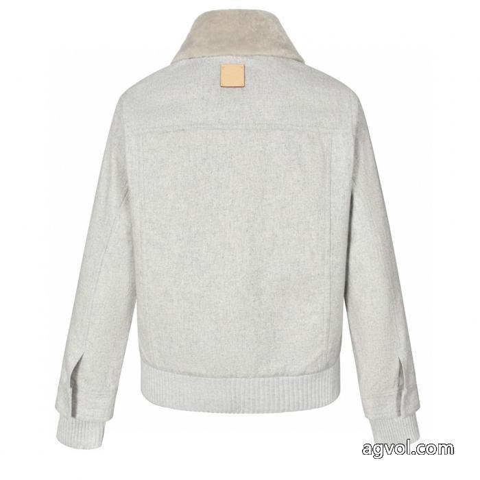 LOUIS VUITTONウールの襟継ぎ羊毛綿入れの服コート_0_2