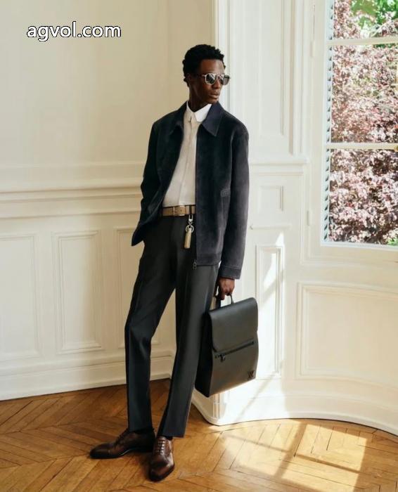 LOUIS VUITTON秋冬の新作インポートスエードダークチェックのスタイリッシュな開襟ジャケット_0_4