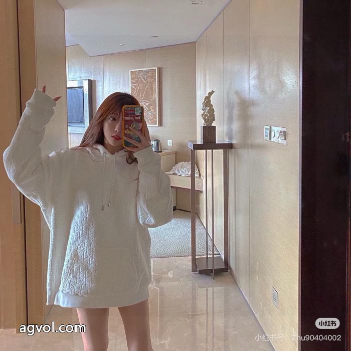 Diorアルファベットジャカード立体連帽長袖ゆったりパーカー男女同型_0_4