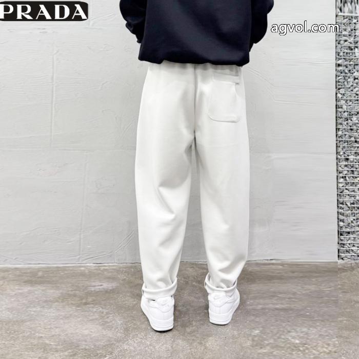 Prada秋冬新作メンズ秋冬新作ゆるウエスト高級感ニットゆったりカジュアルパンツ_0_3