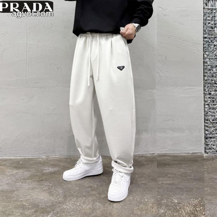 Prada秋冬新作メンズ秋冬新作ゆるウエスト高級感ニットゆったりカジュアルパンツ_0_5