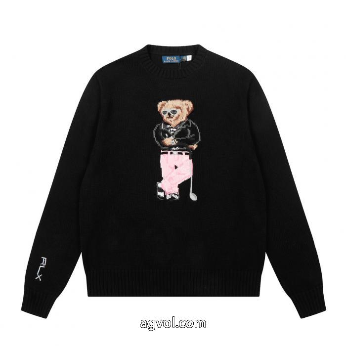 Ralph Lauren重工ベアーゴルフシリーズ秋冬カップルニットクルーネックセーター_0_1