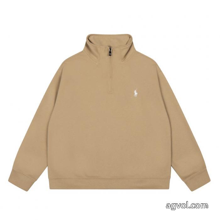 Ralph Lauren定番ポニー刺繍ハーフジッパー開襟POLOパーカー_0_1