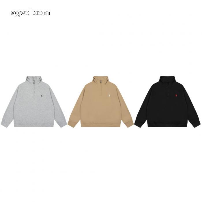 Ralph Lauren定番ポニー刺繍ハーフジッパー開襟POLOパーカー_0_4